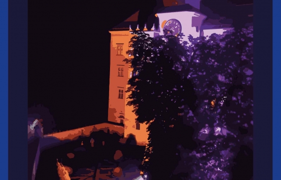 nocne ujęcie zamku Pieskowa Skała